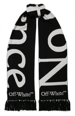 Шерстяной шарф Off-White. Цвет: чёрно-белый