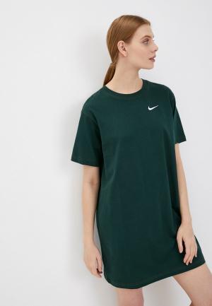 Платье Nike W NSW SWSH SS DRESS. Цвет: зеленый