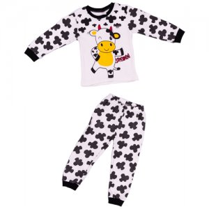 Пижама , размер 98, черный, белый Miniland. Цвет: белый/черный