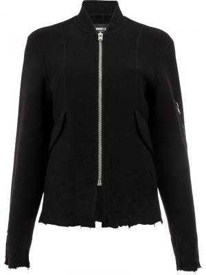 Состаренная куртка на молнии Yang Li. Цвет: чёрный