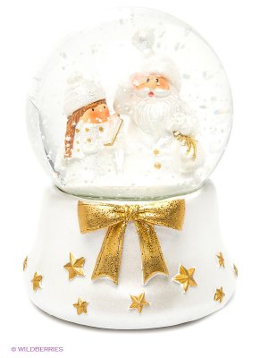 Уотерболл музыкальный Дед Мороз со снегурочкой Holiday Classics. Цвет: прозрачный, белый