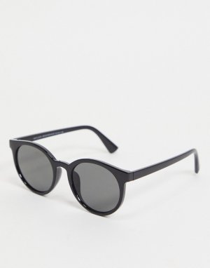 Черные круглые солнцезащитные очки -Черный цвет New Look