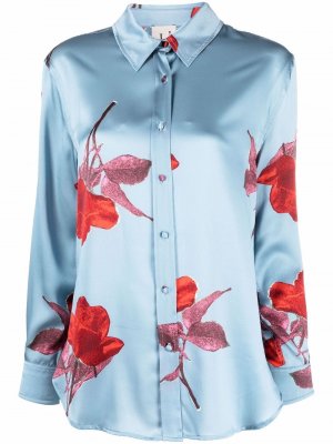 LAutre Chose шелковая рубашка с цветочным принтом L'Autre. Цвет: синий