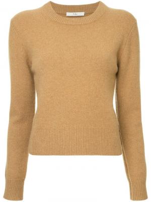 Кашемировый пуловер Tibi. Цвет: коричневый