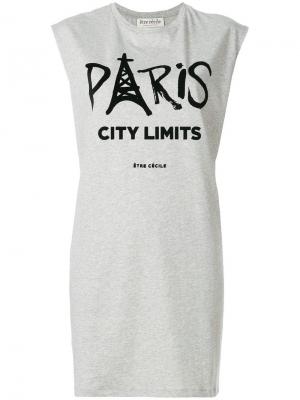Платье-футболка Paris city Être Cécile. Цвет: серый