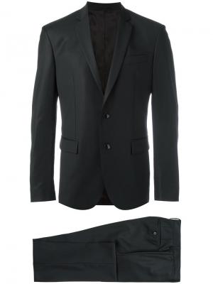 Деловой костюм с карманами клапанами Versace Collection. Цвет: чёрный