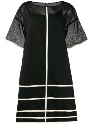 Платье с контрастными короткими рукавами Pierantoniogaspari. Цвет: черный
