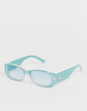 Синие солнцезащитные очки в квадратной оправе Unreal!-Синий Le Specs