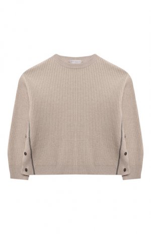 Кашемировый пуловер Brunello Cucinelli. Цвет: бежевый