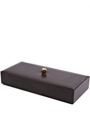 Большая коробка для хранения с бамбуковой ручкой Lorenzi Milano. Цвет: коричневый