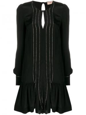 Короткое расклешенное платье Twin-Set. Цвет: черный