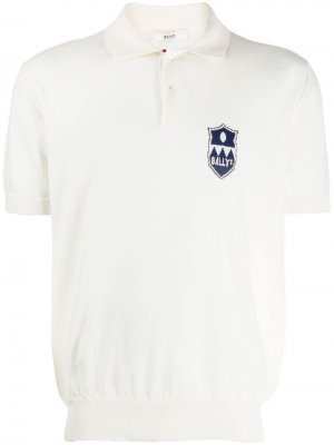 Рубашка-поло с логотипом вязки интарсия Bally. Цвет: бежевый