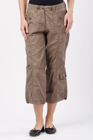 Укороченные брюки карго Million X Woman. Цвет: коричневый