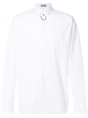 Рубашка декорированная кольцом Dior Homme. Цвет: белый