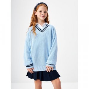 Пуловер , размер 122, голубой Sela. Цвет: голубой