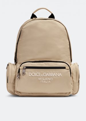 Рюкзак Nylon Logo, бежевый Dolce&Gabbana