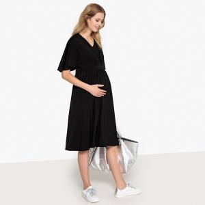 Платье-миди для периода беременности LA REDOUTE MATERNITÉ. Цвет: черный