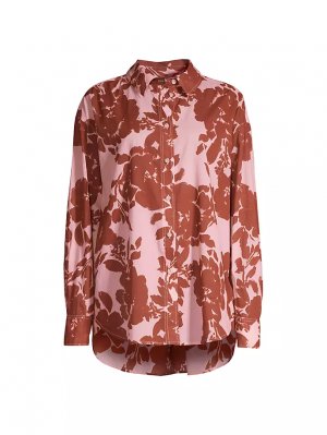 Рубашка Каландра с цветочным принтом , цвет peony brandy shadow bloom Tanya Taylor