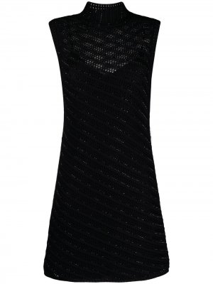 Декорированное платье рыхлой вязки Ermanno Scervino. Цвет: черный