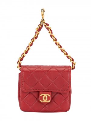 Мини-клатч 1992-го года Chanel Pre-Owned. Цвет: красный