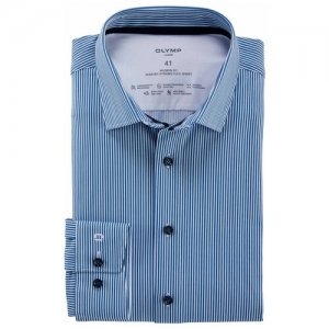 Рубашка мужская Luxor Modern Fit 24/Seven Джерси синяя полоска арт. 12283419 OLYMP. Цвет: синий
