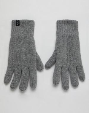 Зимние перчатки Selected Homme. Цвет: серый