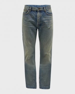 Мужские рваные джинсы свободного кроя Saint Laurent