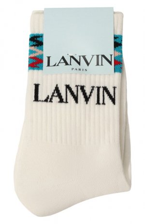 Хлопковые носки Lanvin. Цвет: белый