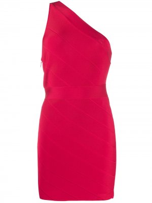 Платье мини Icon асимметричного кроя Hervé Léger. Цвет: красный