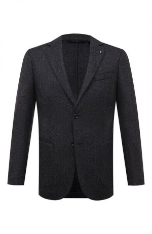 Шерстяной пиджак Giampaolo. Цвет: синий