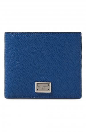 Кожаное портмоне Dolce & Gabbana. Цвет: синий