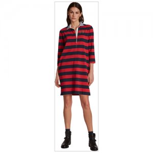 Платье женское, , артикул: TWD603, цвет: красный (S7292), размер: 6 La Martina. Цвет: черный/красный