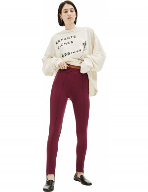 Бордовые эластичные брюки со штрипками Balenciaga