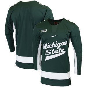 Мужская зеленая хоккейная майка колледжа Michigan State Spartans Replica Nike