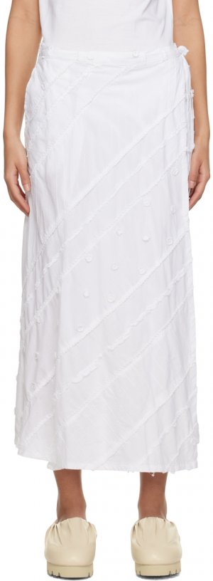 Белая юбка-миди с запахом Engineered Garments