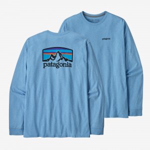 Мужская футболка Fitz Roy Horizons Responsibili с длинными рукавами , цвет Lago Blue Patagonia