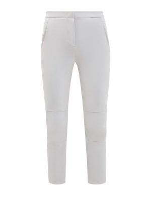 Укороченные брюки из костюмной хлопковой ткани LORENA ANTONIAZZI. Цвет: белый