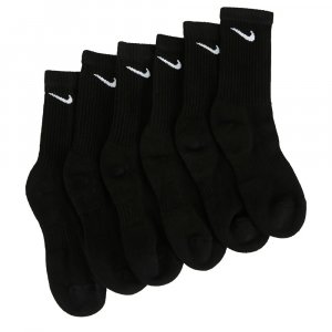 Набор из 6 детских носков среднего размера с мягкой подкладкой на каждый день , черный Nike