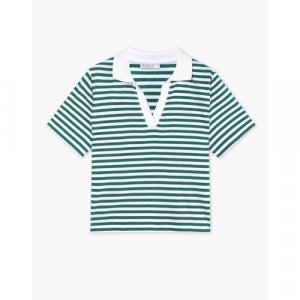 Поло , размер XXS (36-38), зеленый, белый Gloria Jeans. Цвет: белый-зеленый/зеленый/белый