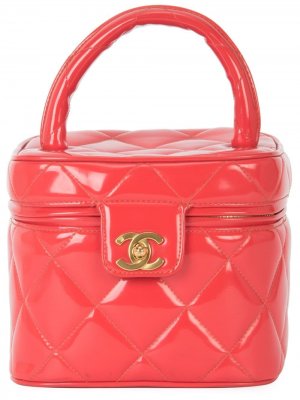 Стеганый чемоданчик для косметики Chanel Pre-Owned. Цвет: красный