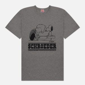 Мужская футболка x Peanuts Schroeder TSPTR. Цвет: серый
