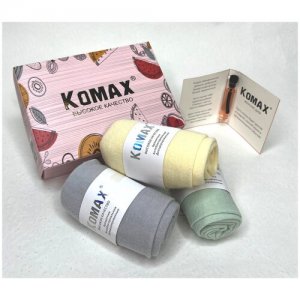 Женские носки , подарочная упаковка, ароматизированные, размер 37-42, мультиколор KOMAX. Цвет: зеленый/голубой/желтый/серый