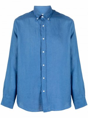 Льняная рубашка на пуговицах Bluemint. Цвет: синий