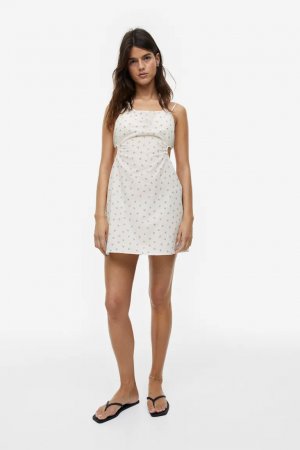 Пляжное платье из поплина с вырезами , белый H&M
