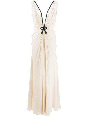 Длинное платье с вышивкой Ports 1961. Цвет: нейтральные цвета