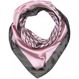 Платок ,90х90 см, серый, розовый OSCAR. Цвет: розовый/серый/розовый-серый