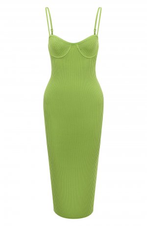 Платье из вискозы Helmut Lang. Цвет: зелёный