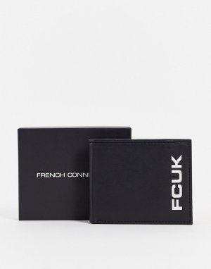 Черный бумажник с крупным логотипом FCUK-Черный цвет French Connection