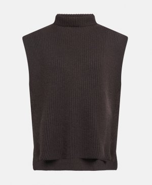 Кашемировый пуловер без рукавов, темно коричневый Sminfinity
