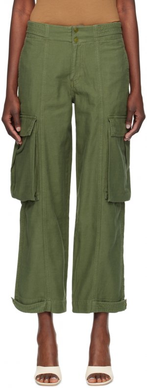 Зеленые широкие брюки карго Frame